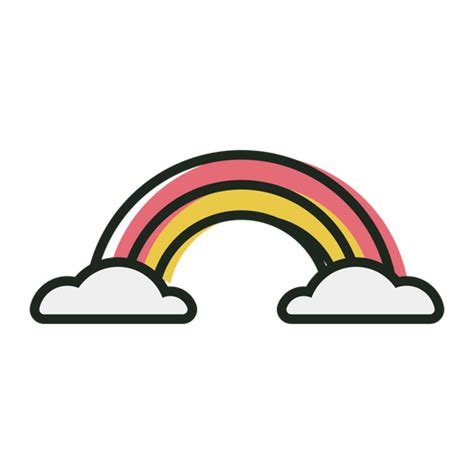 diseño png y svg de lindo icono de trazo de arco iris para camisetas