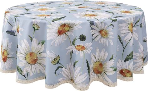 Wewoch Decorative Daisy Floral Print Round Tablecloth