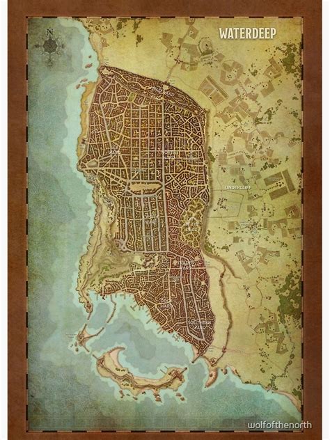 Waterdeep City Map Poster For Sale By Wolfofthenorth Redbubble