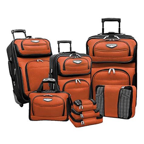 Travelers Choice Amsterdam 8pc Set Orange 2019 ☑☑ Luggage