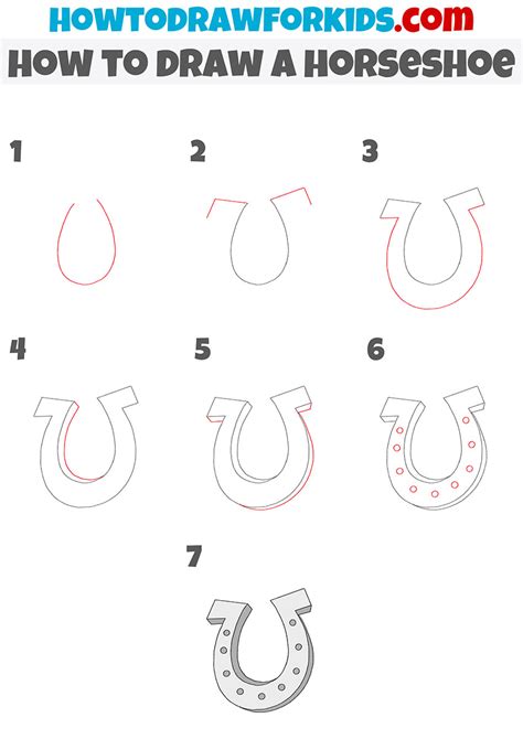 How To Draw A Horseshoe Easy Drawing Tutorial For Kids