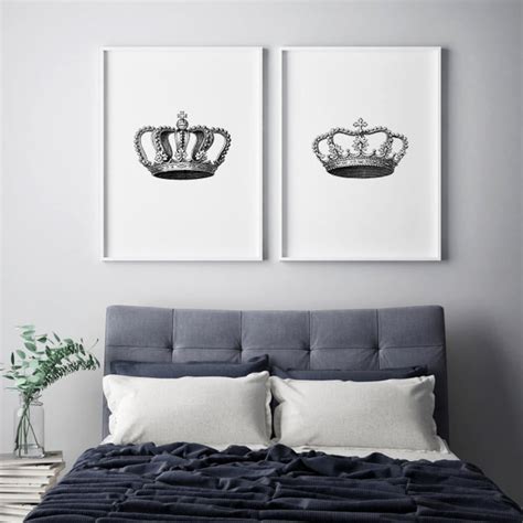 King And Queen Wall Art King And Queen Crown Above Bed Etsy