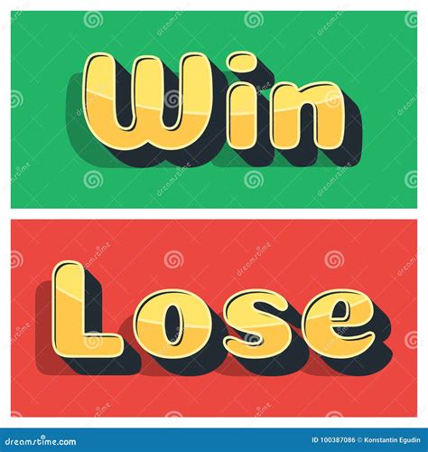 Win And Lose Banner Stock Vector Illustration Of Font 100387086