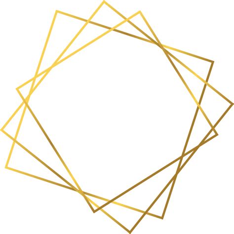 Moldura Poligonal Geométrica Dourada 16416050 Png