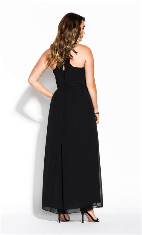 City Chic Trendy Plus Size Halter Bliss Maxi Dress In Black Lyst