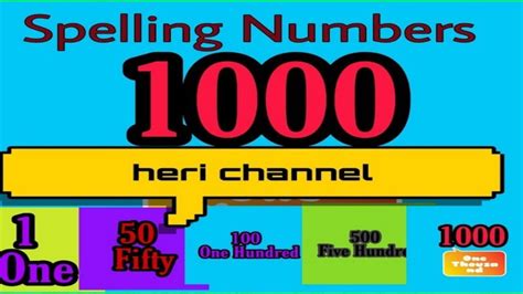 Spelling Numbers From 1 To 1000 Youtube
