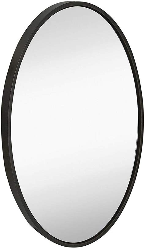 Hamilton Hills 24x36 Inch Oval Black Framed Wall Mirror Large Premium