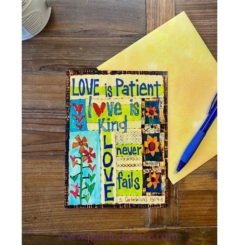 Love Is Patient Love Is Kind Wedding Card Painted Peace The Art