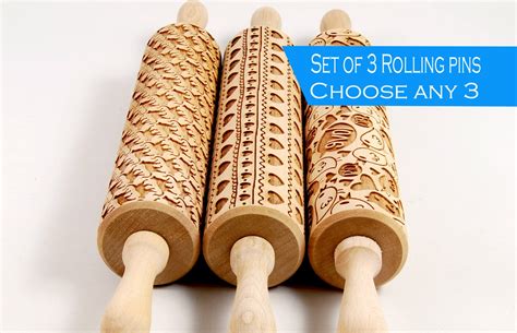 Choose Any 3 Of All Our Patterns Embossing Rolling Pin Laser