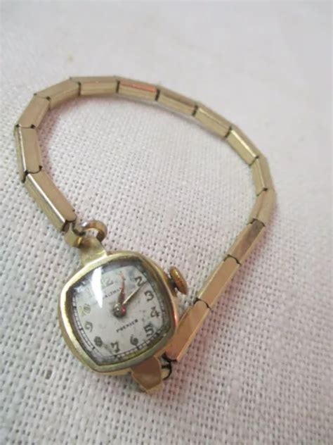 Vintage Waltham Premier Ladies Wrist Watch 14k Solid Gold Duchess Band