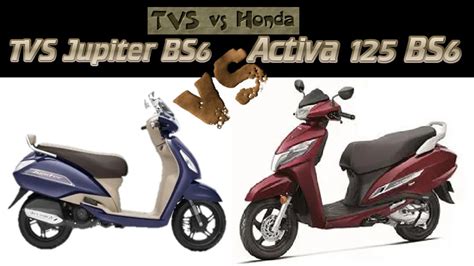 It is available in 3 variants and 4 colours with top variant price starting from rs. TVS Jupiter BS6 vs Honda Activa 125 BS6 - YouTube