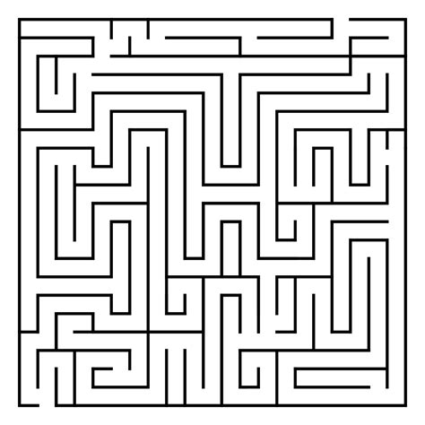 Vector Square Maze Template Blank Black And White Geometric Labyrinth
