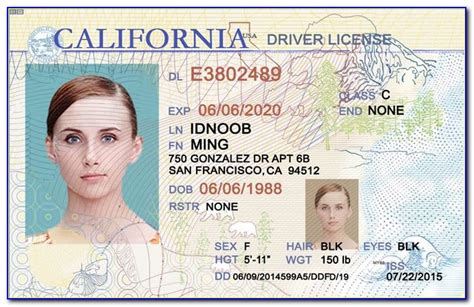 Fake California Drivers License Template Download