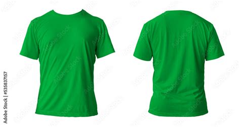 Blank Green Clean T Shirt Mockup Isolated Front View Empty Tshirt