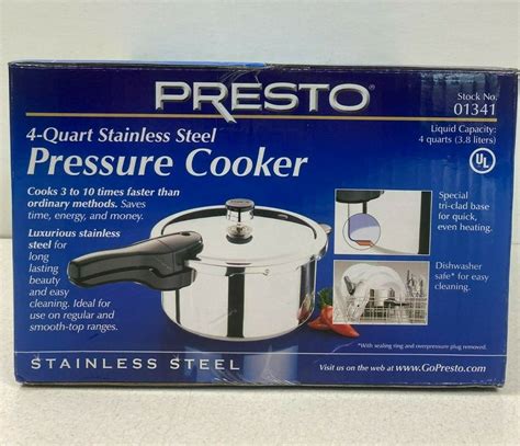 Presto 4 Quart Stainless Steel Pressure Cooker 01341 Works On