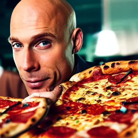 Johnny Sins Eating Pizza Realistic Photo Detailed Stable Diffusion