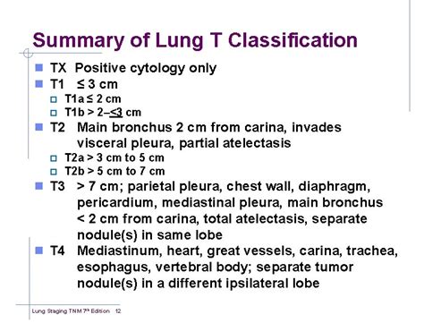 TNM Staging Of Lung Cancer 7 Th Edition