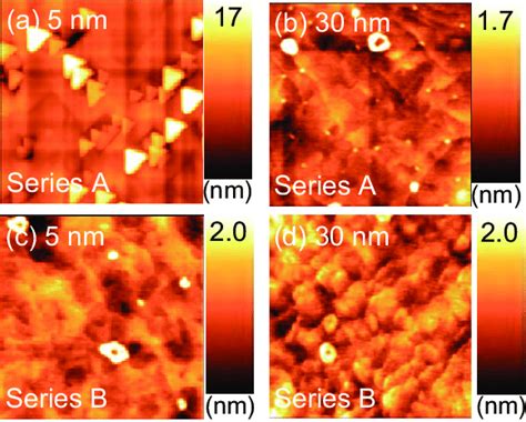 Atomic Force Microscope Images Of The Sample Surfaces Series A A T