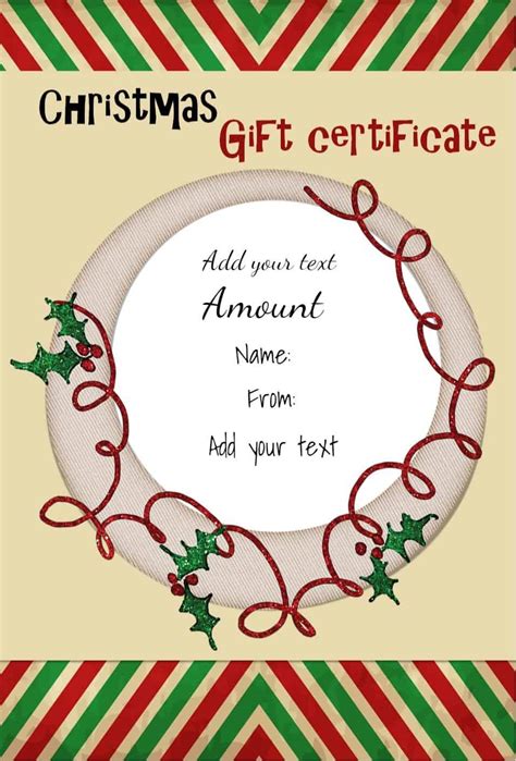Create beautiful gift cards in a snap. Free Christmas Gift Certificate Template | Customize ...