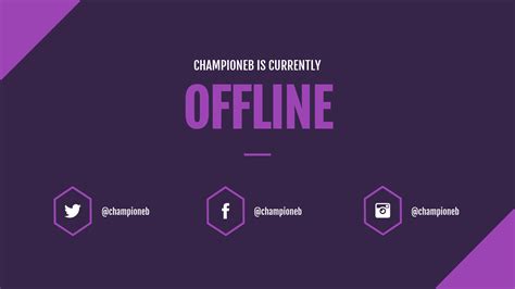 Purple Hexagon Offline Twitch Banner Template
