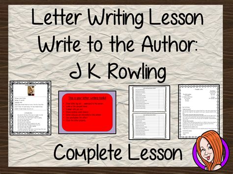 Complete Lesson On Writing A Letter To An Author Write To J K Rowling
