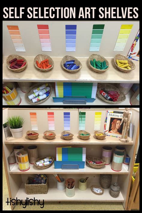 Our New Art Shelves Montessori Art Art Area Preschool Art