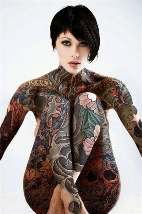 Talk About Full Coverage Ouch Body Tattoo Design Girl Tattoos Full Body Tattoo