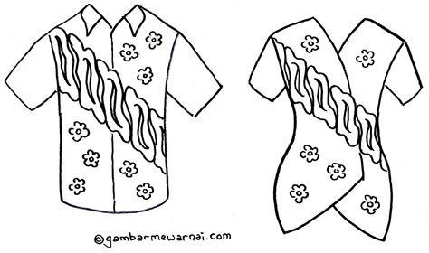 Gambar Mewarnai Baju Batik