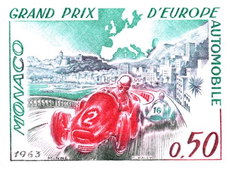1963 Monaco Grand Prix Postage Stamp Monaco Grand Prix Grand Prix