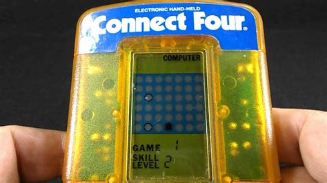 Connect Four Electronic Handheld Pocket Game Milton Bradley 1995 Youtube