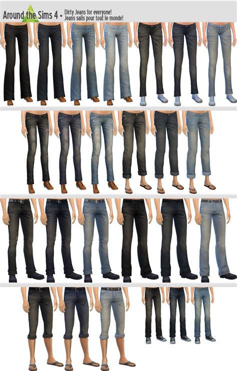 Around The Sims 4 Dirty Jeans For Everyone Cas Clothing Bottom Base