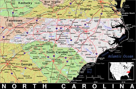Nc · North Carolina · Public Domain Maps By Pat The Free Open Source