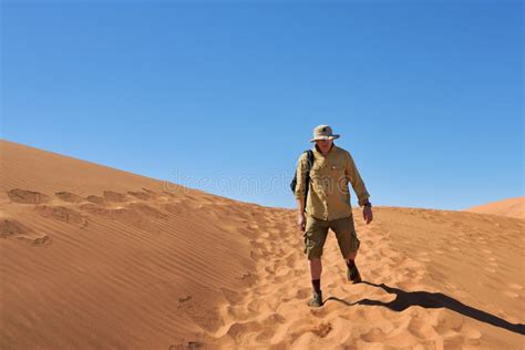 Man In Desert Stock Photo Image Of Namib Blue Adventure 72538024