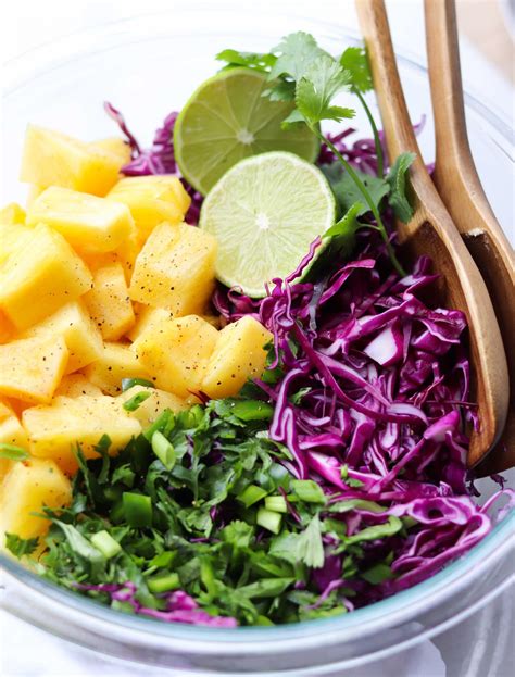 Spicy Pineapple And Purple Cabbage Slaw Cook At Home Mom