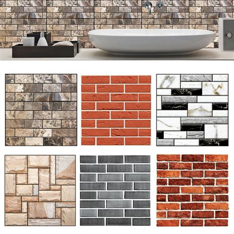 3D Brick Tile Sticker Self Adhesive Wall Panel Decals Home Kitchen Room