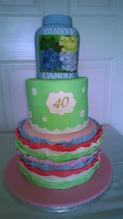 40th Birthday Cake Yankee Candle Top With Cath Kidston Type Colours