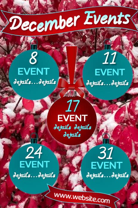 December Calendar Of Events 1 Template Postermywall