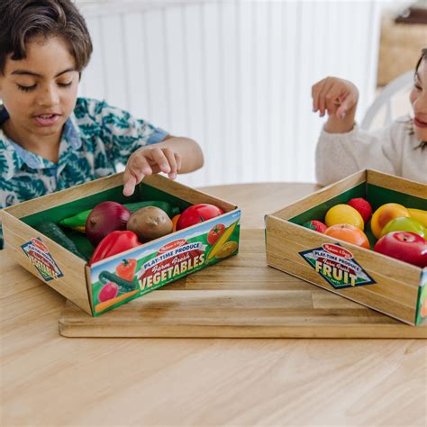 Melissa And Doug Play Time Produce Fruit 9 Pcs And Vegetables 7 Pcs