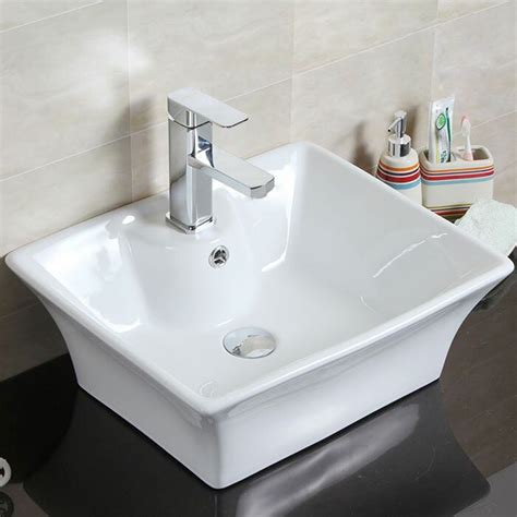 Large bathroom sink with two faucets contemporary sinks modern four foot long rectangular is available master wall mounted resin stone rectangle white counter top basin 800mm x 400mm. Decoraport Ceramic Rectangular Vessel Bathroom Sink with ...