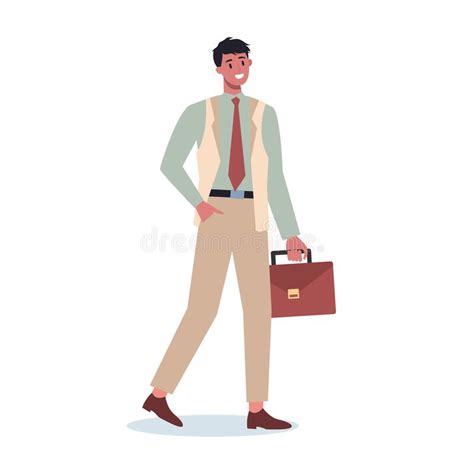 Set Of Young Business Character On Their Way Male Character Walking