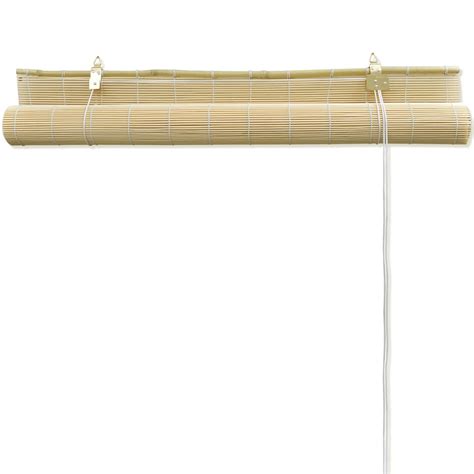 Roller Blind Bamboo Window Curtain Shade Multi Sizes Brownnatural