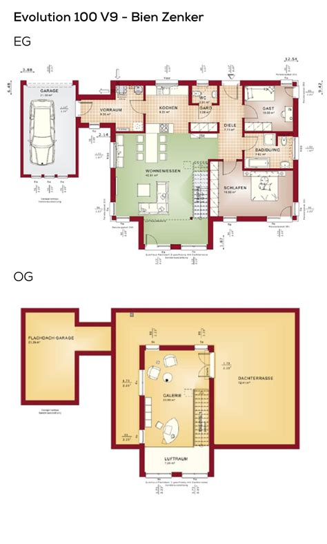 Bungalow house solution 78 v3 living haus direct construction. Grundriss Flachdach-Bungalow Haus mit Garage und Galerie ...