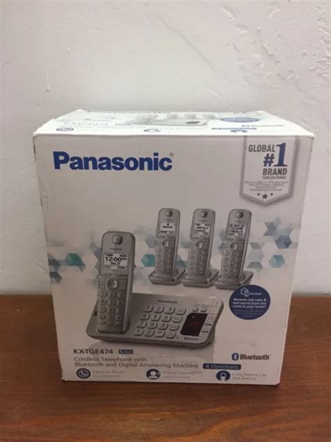 Panasonic Kx Tge474s 4 Handset Cordless Answering Machine Bluetooth