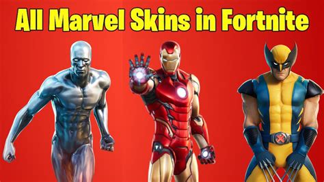 All Marvel Skins In Fortnite Chapter 2 Season 4 Youtube