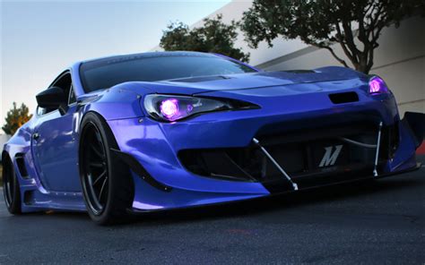 Download Wallpapers Subaru Brz 4k Tuning 2017 Cars Stance Blue Brz