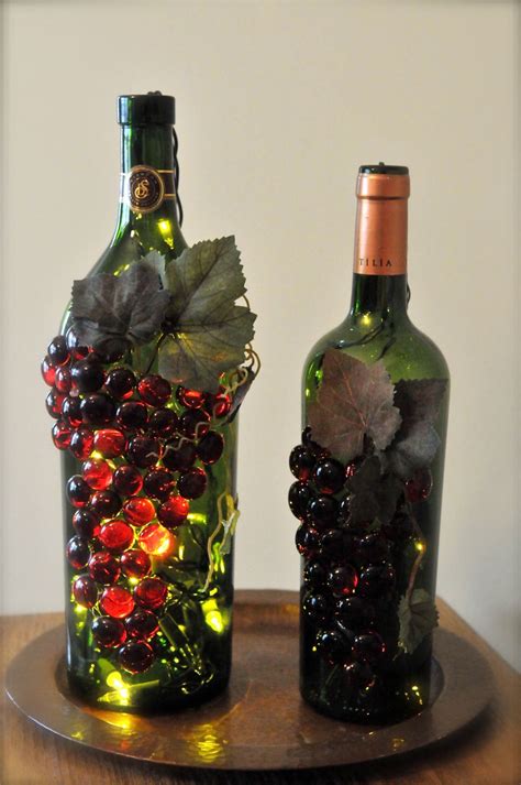 A guide on sandblasting wine bottles and how to do it step by step. Handmade "Grape" Wine Bottle Nightlights | Linda Erb's Blog