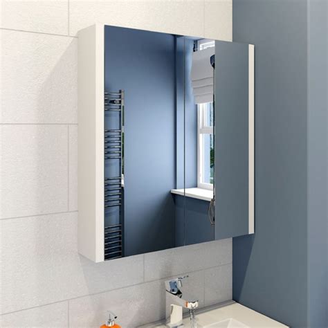 Icona Classic White Mirrored Bathroom Cabinet 600mm 7998 Inside