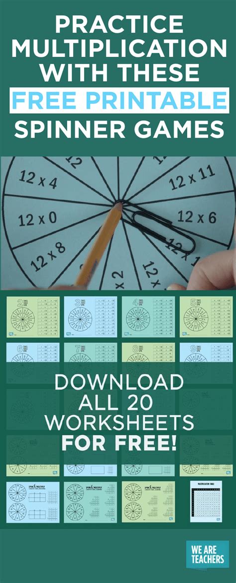 Play multiplication war with a deck of cards. Free Multiplication Games Printable Packet - Spinner Games ...
