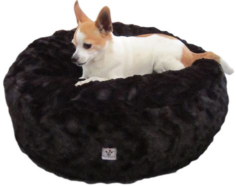 Luxury Faux Fur Dog Bed Black Solid Small Paws4peacellc Store