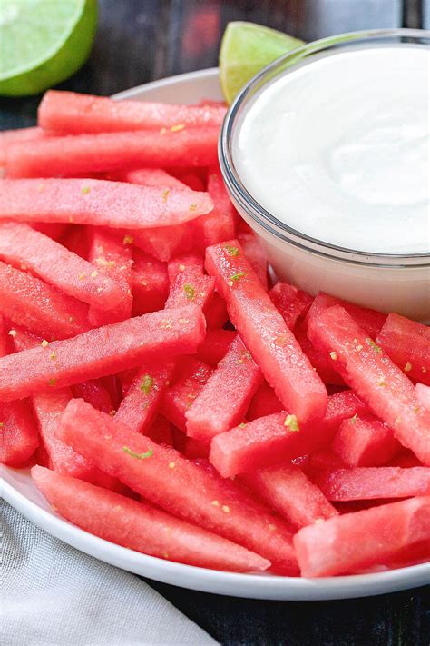 Watermelon Fries Recipe With Cream Cheese Marshmallow Dip Best